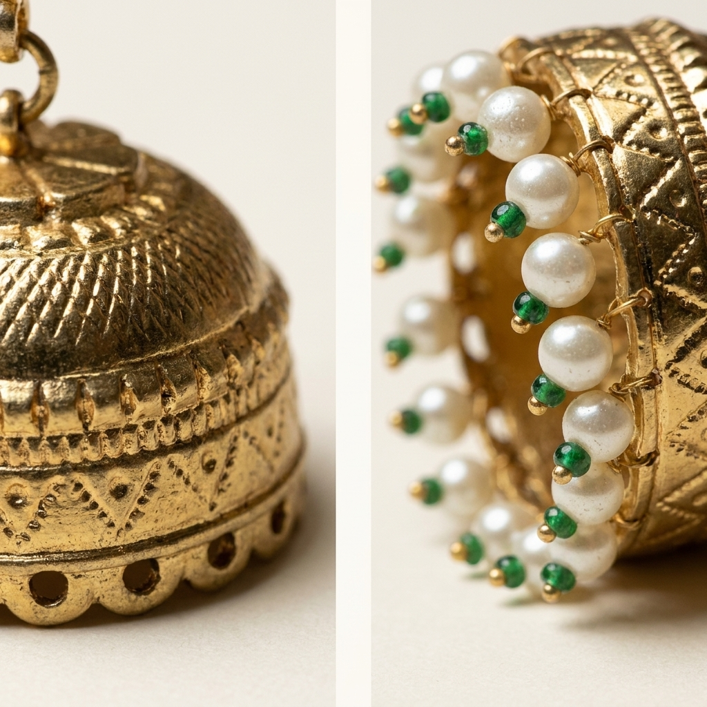 Karan Phool Golden Jhumka