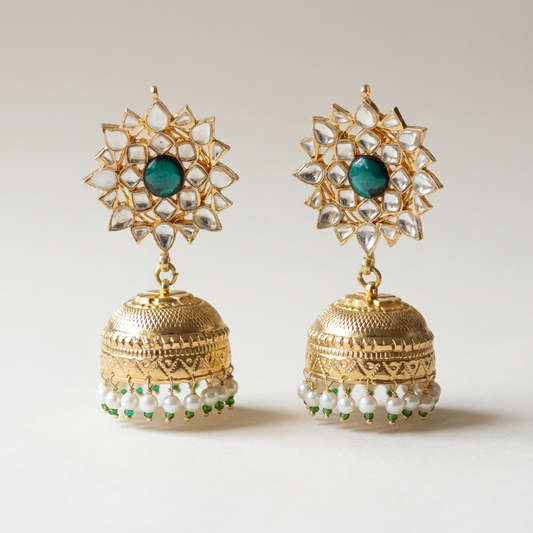 Karan Phool Golden Jhumka