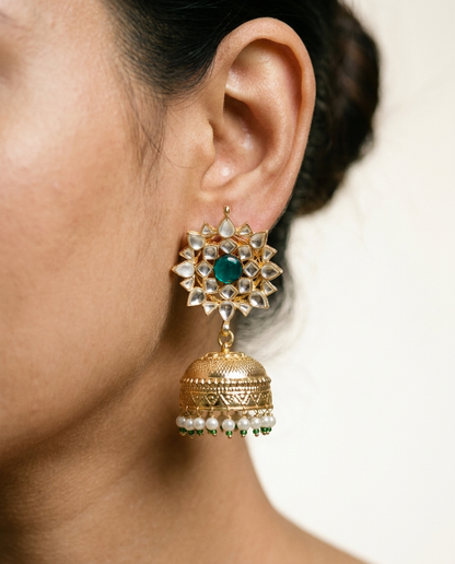 Karan Phool Golden Jhumka
