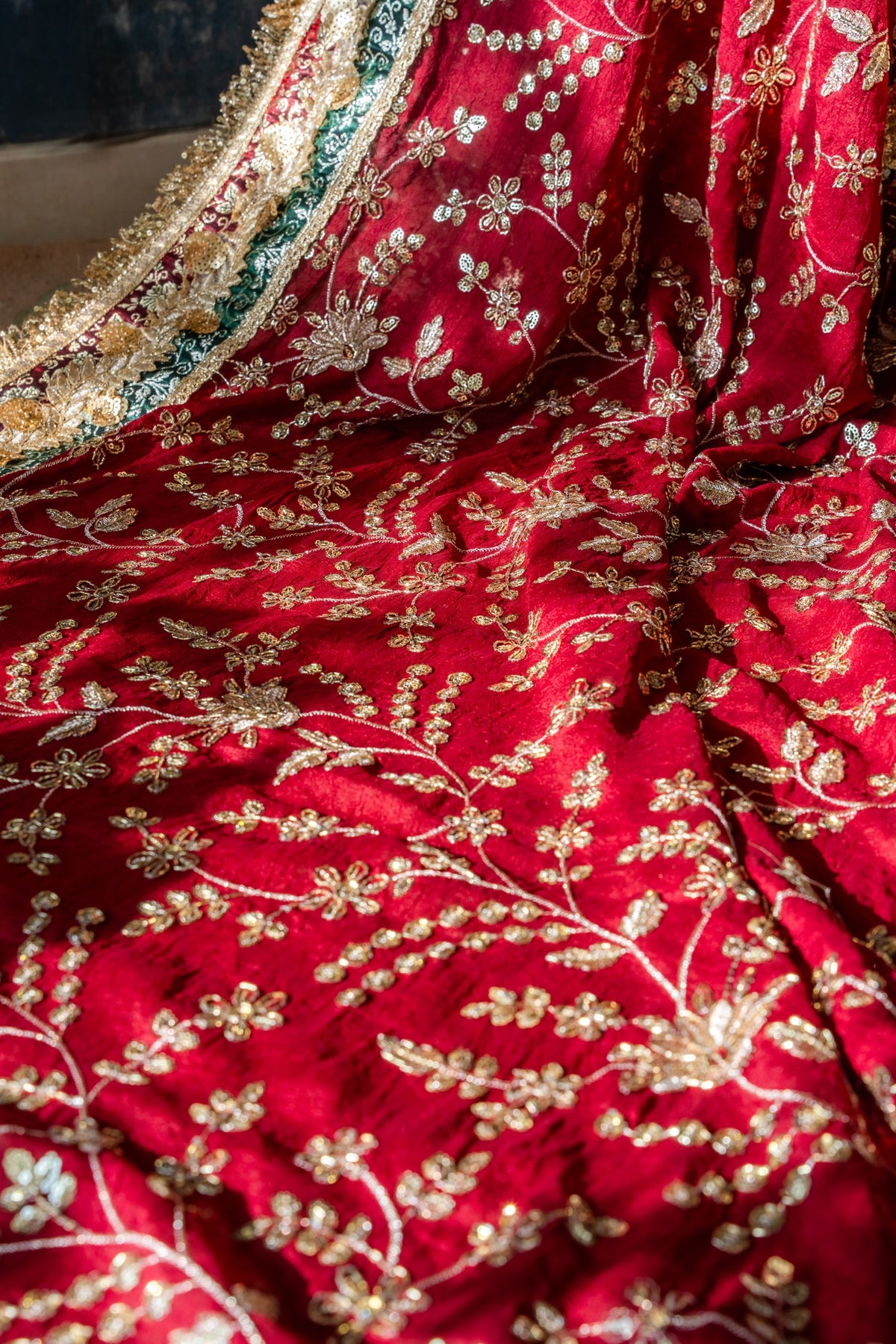 Begum Gharara Set — macro embroidery and trim detail