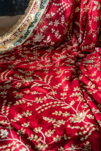 Begum Gharara Set — macro embroidery and trim detail