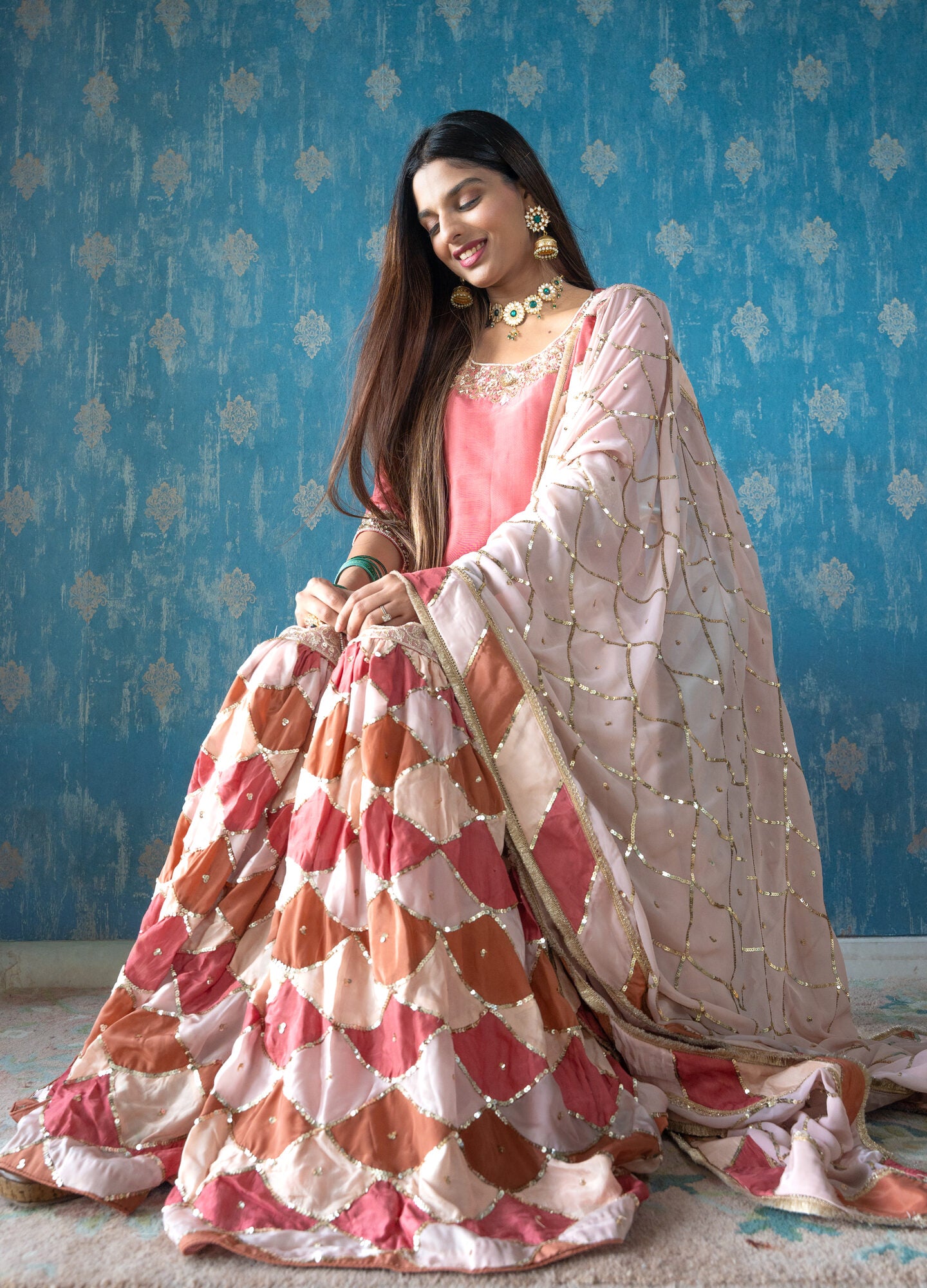 Khwaab Gharara Set, full-length on model