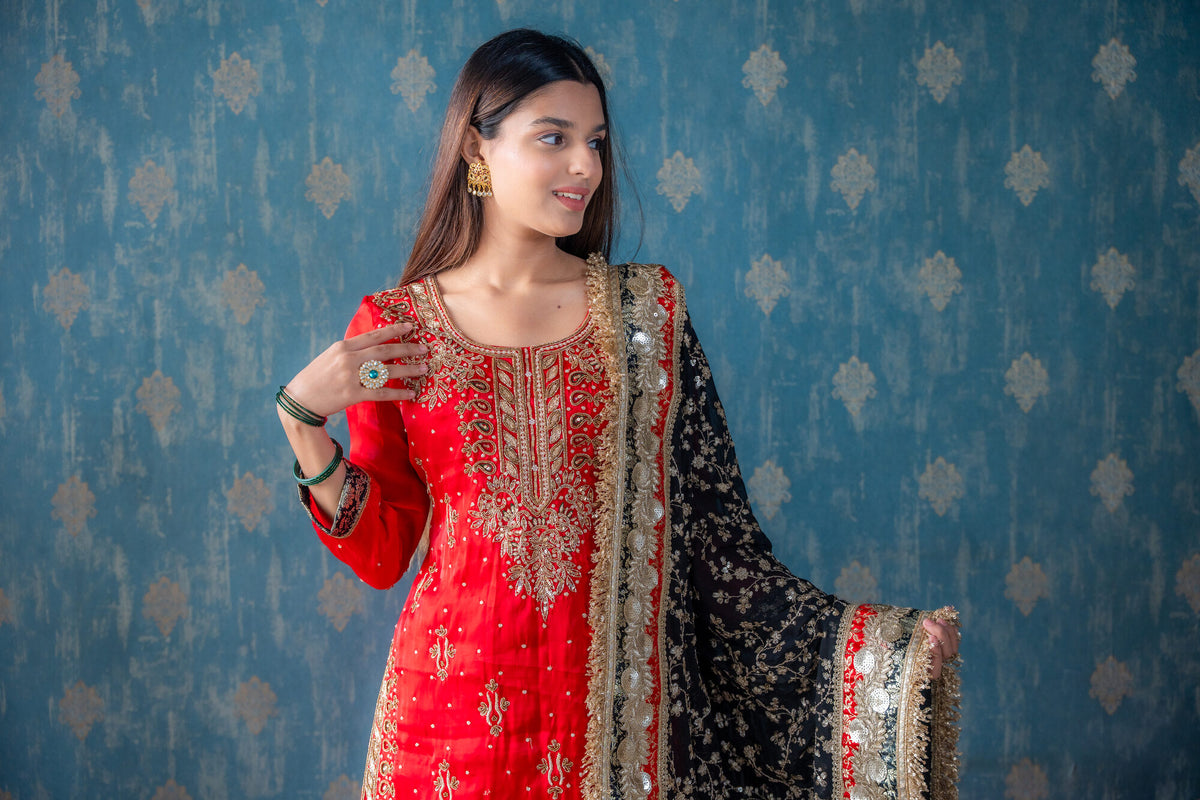 Raat Rani gharara — full silhouette, seated, Husnaraa