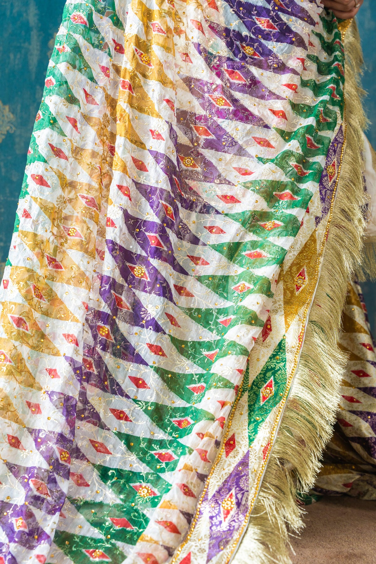 Rangrez gharara — potli bag detail, Husnaraa